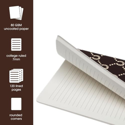 Pearhead Horse Journal Set of 2, Brown Softcover Lined Notebooks - color: Brown Horses Composition Notebooks, 2-Pack