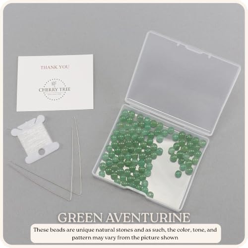 Cherry Tree Collection 100PCS 6mm Green Aventurine Round Bead Craft Kit - color: green aventurine, size: 6mm