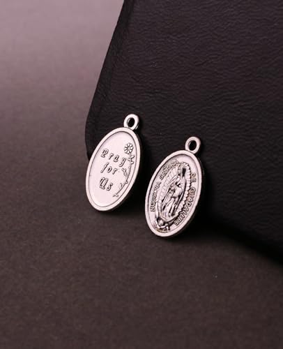 COTTVOTT Saint Therese of Lisieux/Saint Mother Teresa of Calcutta/Divine Mercy Jesus/Mater Dolorosa Patron Saint Medal Charm Pendant for DIY Rosary Necklace Bracelet Jewelry Making Part - color: 30pcs-Our Lady of Guadalupe