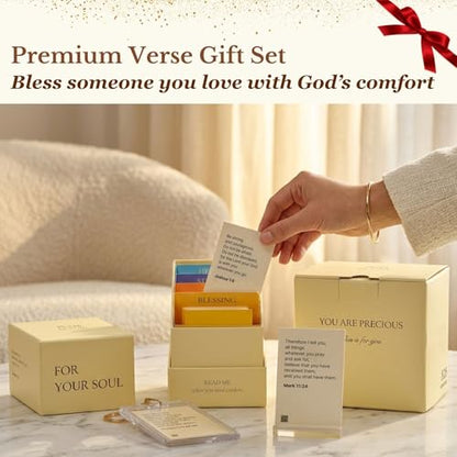 828 Verse Box, Read Me When You Need Comfort - 108 Bible Verse Cards With 108 Complete Devotionals & Prayers, Thoughtful Christian Gift Set, Christian Gifts for Women and Men, Graduations Gift, Teacher Appreciation Gift, Religious Gifts , Gifts For Him an