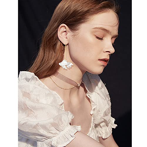 Funny Cute Long Transparent Resin Goldfish Dangle Drop Earrings Creative Chic Personalized Simulation Fish Earrings for Women Statement Jewelry Gifts - color: White