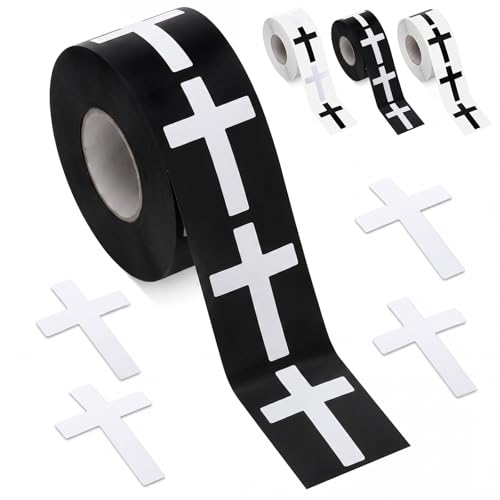 Faccito 600pcs Cross Stickers Crosses Christian Stickers, White - color: White