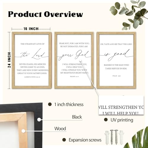 FZMHASLWW The Lord Your God Is Good Sign Wall Decor 24"X16" Set of 3 - color: The Lord Your God Is Good (Wood), size: 24"L x 16"W