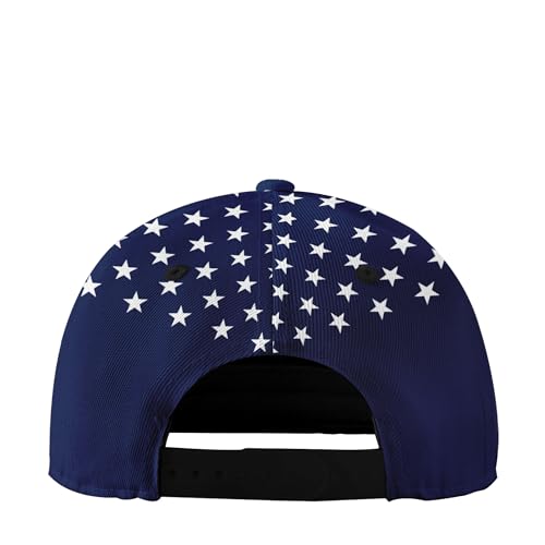 American Flag Christian Trucker Hat for Men Women, Adjustable Snapback Baseball Cap USA Pride Hat Religious Gifts - color: Blue Red Gold Jesus