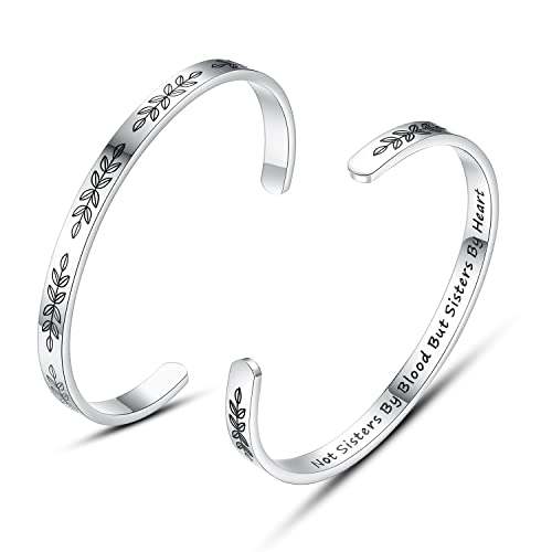 TONY & SANDY Cuff Bracelets for Women Teen Girls Best Friend Sister Mom Daughter Granddaughter Easter Birthday Mother's Day Christmas Stocking Stuffers for Teen Girls Women Jewelry - style: 1 - Sister Gifts - Not sisters by blood but sisters by heart
