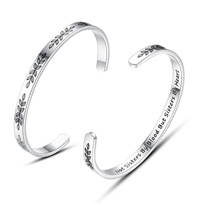 TONY & SANDY Cuff Bracelets for Women Teen Girls Best Friend Sister Mom Daughter Granddaughter Easter Birthday Mother's Day Christmas Stocking Stuffers for Teen Girls Women Jewelry - style: 1 - Sister Gifts - Not sisters by blood but sisters by heart