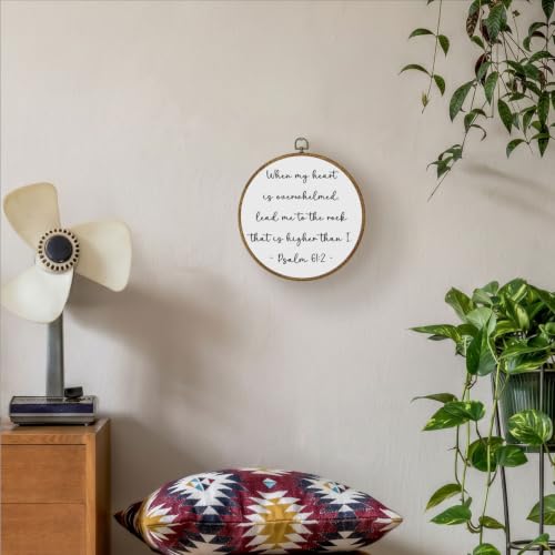 LERJZEFUH Christian Scripture Wall Art - Psalms 61:2 Framed Canvas Prints, Religious Psalm Framed Art for Home Bedroom Living Room Office Church, 10x10 Inch - color: Verse 01