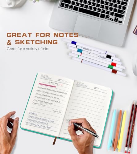 Biuwory A6 Leather Pocket Notebook, 140 Lined Pages Hardcover Small Journal - color: Blue, size: Lined-140 Pages (3.7"×5.7")