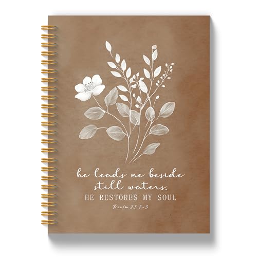 ARESGSDGV Floral Christian Gifts Journals for Women 5.5x8.3in - color: PSALM Brown