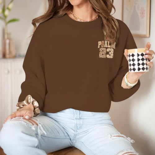 BeWithYou Christian Sweatshirts for Women Psalm 23 Sweatshirt Jesus Faith Long Sleeve Shirt Bible Verse Graphic Pullover Tops - color: Brown, size: X-Large