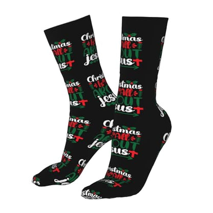 Happy New Year 2024 Unisex Sports Socks - Winter Casual Dress Fashion Socks - color: Jesus is the Reason for the Christmas Season2