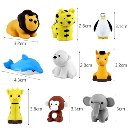URSKYTOUS 81Pcs Animal Erasers Desk Pets for Kids,Classroom Prizes - style: 81Pcs