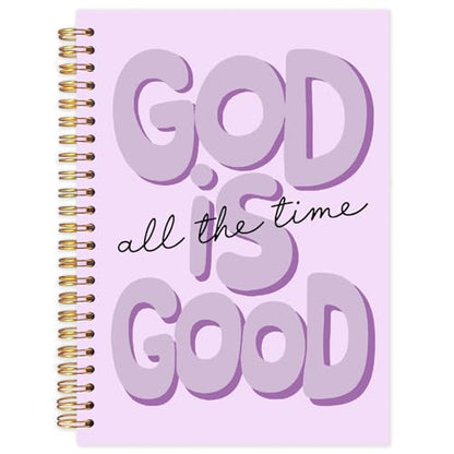 Yhtrg Purple Preppy God Is Good Notebooks, Brown Christian Spiral Notebook Gift for Women, Bible Journaling Notebooks for Office School Supplies, 5.5x8.3 Inch - color: god13