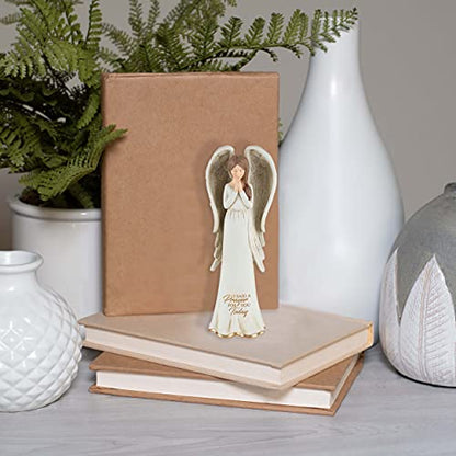 Dicksons Said A Prayer for You Today Angel Ivory 3.5 x 8 Resin Stone Tabletop Figurine