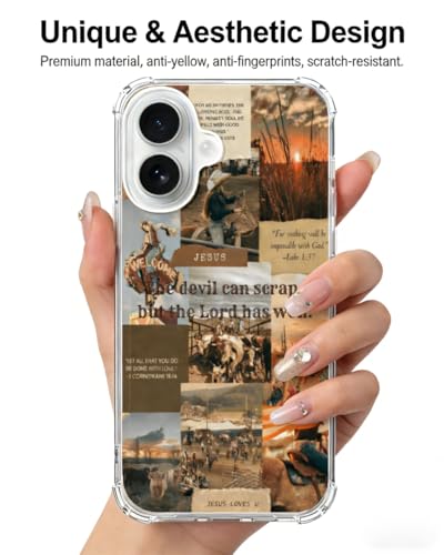 Christian Cowboy Cowgirl Phone Case Compatible with iPhone 17, Wild West Bible Verses Phone Cover for iPhone 17 - color: Christian Cowboy