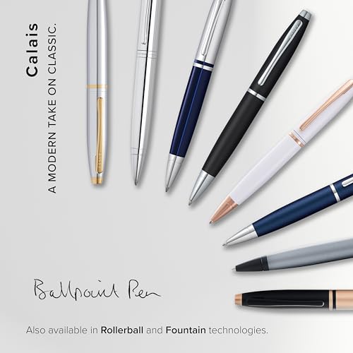 Cross Calais Ballpoint Pen, Pearlescent White & Rose Gold, Black Ink