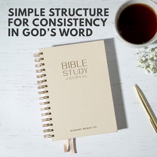 Bible Study Journal – A Year of Reflection, Renewal & Spiritual Growth | 365-Day Guided Scripture Study, Prayer Tracker & Weekly Reflection Prompts | A5 Hardcover, Minimalist & Elegant Design - color: Beige