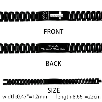 Bible Verse Bracelets Inspirational Christian Wristbands Graduation Gifts to Son Men Dad Father Husband Boyfriend Encouragement Jewelry Adjustable Stainless Steel Bracelet - style: PHILIPPIANS 4:13(DON'T LET THE HARD DAYS WIN)