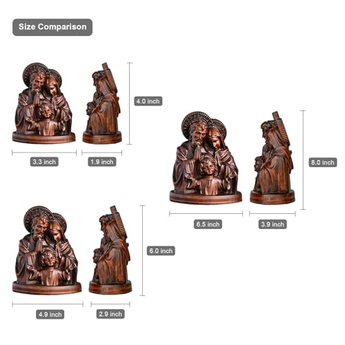 BGCarvedGrace Holy Family Wooden Statue - color: Holy Family, size: 4 Inch