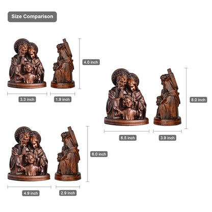 BGCarvedGrace Holy Family Wooden Statue - color: Holy Family, size: 4 Inch
