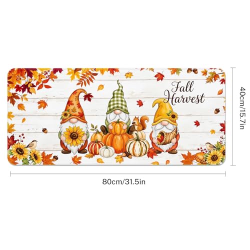 Britimes Large Mouse Pad, Mouse Pad, 31.5 x 15.7 Inch, Fall Gnome Squirrel - color: Gnome Squirrel Harvest
