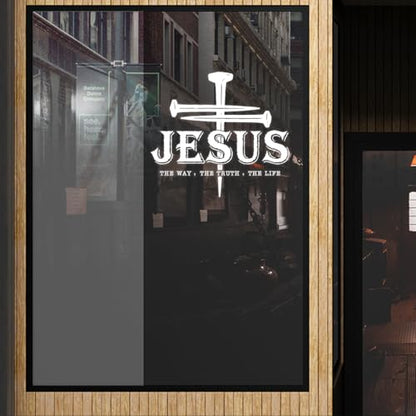 Premium Jesus The Way The Truth The Life Car Decal – Premium Christian Cross Sticker, Faith Vinyl Decal for Car, Truck, Laptop, Christian Gift (Size 9x9 inches) - size: Size 9x9 inches