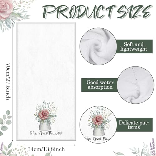 Hahafelt 6 Pcs Christian Gifts Bulk Floral Church Hymn Tea Towels - style: Floral