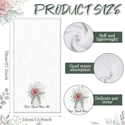 Hahafelt 6 Pcs Christian Gifts Bulk Floral Church Hymn Tea Towels - style: Floral