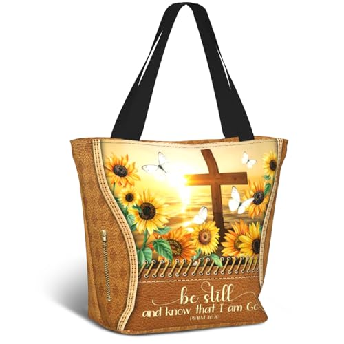 Bible Tote Bags For Women Religious Church Bag Christian Tote Bags Inspirational For Women Organizer Christian Gift - color: Bible Cross
