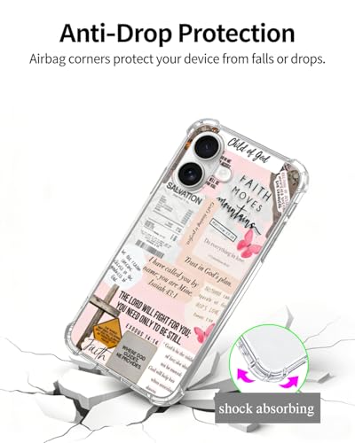 Christian Bible Verses Phone Case Compatible with iPhone 17, Jesus Faith Salvation Phone Cover for iPhone 17 - color: Bible Faith