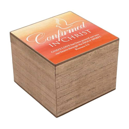 Elanze Designs Confirmed In Christ - God's Love Poured Out - Romans 5:5-4x3 Inch Multicolor MDF Wood Keepsake Memento Box