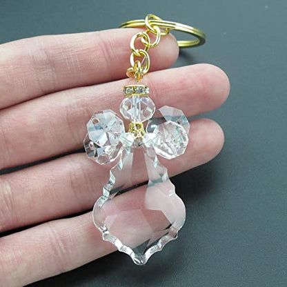 WE 12 Pcs Angel Crystal Keychains, Organza Bag Wedding Party Favors
