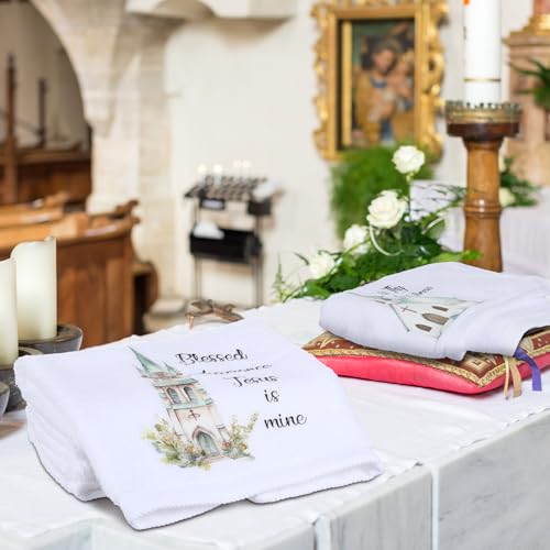 Hahafelt 6 Pcs Christian Gifts Bulk Church Hymn Tea Towels Hand Towels - style: Classic