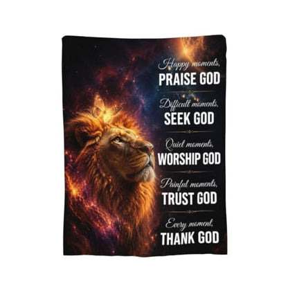 Lion of Judah Blanket, Christian Gift for Men, Faith Throw Blanket - color: Lion Galaxy