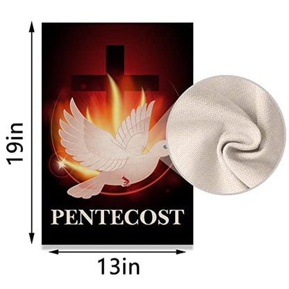 Pentecost Garden Flag Come Holy Spirit Christian Dove Jute Farmhouse Home Front Yard Sign Outdoor Decoration
