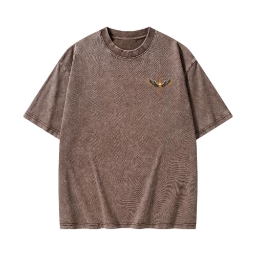 Christian Shirt for Men Women The Way The Truth The Life Angel Wings Cross Faith Vintage Washed Tee John 14:6 Bible Verse - color: Coffee, size: 3X-Large