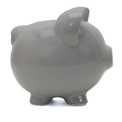 Child to Cherish Ceramic Piggy Bank, Gray - color: Gray