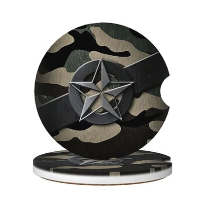 Car Coasters for Cup Holder 2 Pack - Camo Star - color: Camo Star