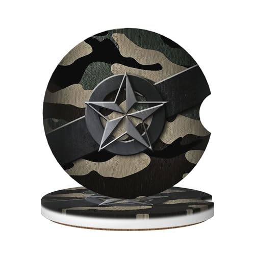 Car Coasters for Cup Holder 2 Pack - Camo Star - color: Camo Star