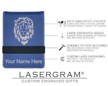 LaserGram Mini Padfolio with Notepad and Pen, Christian Cross, Personalized Engraving Included (Dark Blue) - color: Dark Blue
