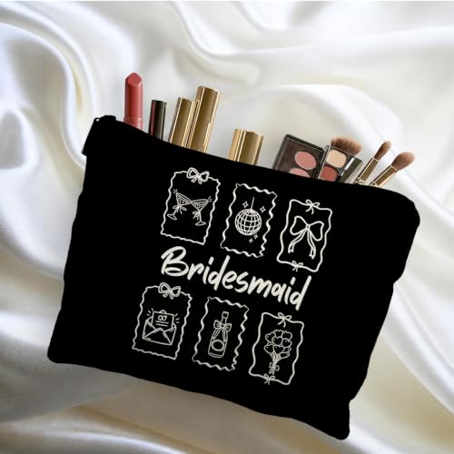 Bridesmaid Bridal Shower Gifts Canvas Makeup Bag for Women Bestie - color: bridesmaid 3