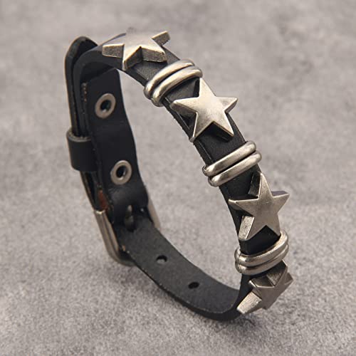Jeilwiy Punk Rock Gothic Black Rivet Leather Spiked Necklace Collar Neckband Leather Choker Necklace for Women Mom Gifts Adjustable - color: HGB117