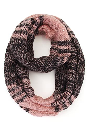 ScarvesMe Women's Check and Plaid Soft Infinity Loop Winter Fall Warm Scarf - color: Lof022_pink