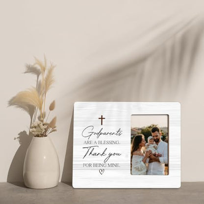 Godparents Picture Frame, Christian Thank You Gifts Photo Frame, Godparent Appreciation, 4x6 Photo - color: White 5