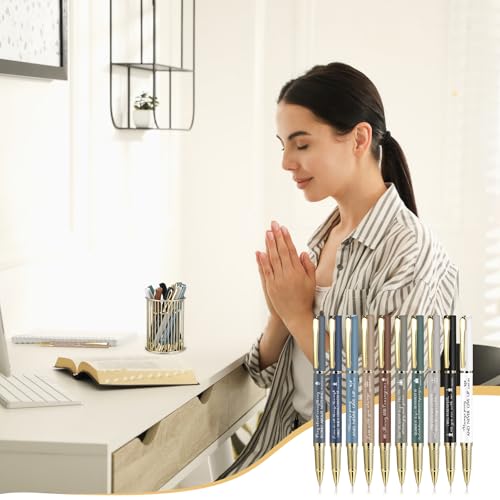 Spakon 40 Pcs Christian Pen Gifts Bulk Inspirational Bible Verse Ballpoint Pen Motivational Grandparents Day Gift Religious Party Favors for Women Men Pastor Clergy Teacher(Boho) - color: Boho