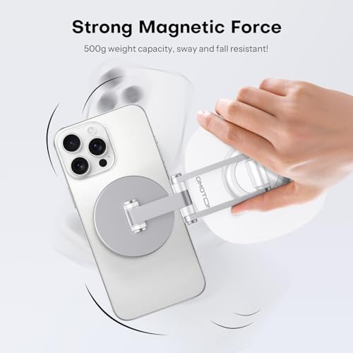 OMOTON MS04 [360° Rotating] Adjustable Magnetic Phone Stand for Desk, White - color: White