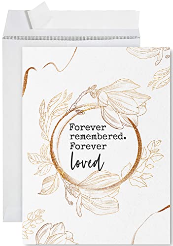 Andaz Press Jumbo Sympathy Card with Envelope, Sorry For Your Loss Card, Forever Remembered Forever Loved, Pet Loss Condolences Card with Big Blank Space to Send to Friends, Family, 8.5" x 11", 1-Pack - color: Forever Remembered Forever Loved