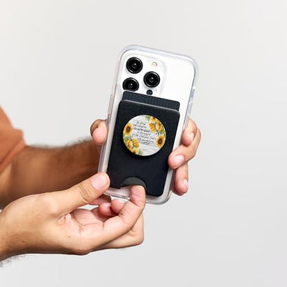 Joshua 1 9 Christian Bible Verse Sunflower Scripture Quote PopSockets PopWallet for MagSafe - style: Magnetic PopWallet