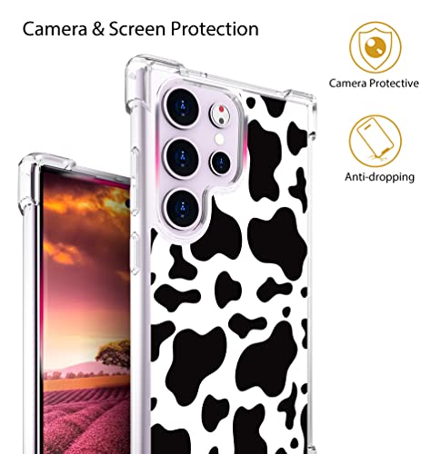 for Samsung Galaxy S23 Ultra Case - Black Cow Print - color: Black Cow Print, size: Galaxy S23 Ultra