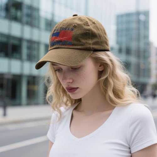 She Loves Jesus and America Too Hats for Womens Soft Washed Distressed Baseball - color: She Loves Jesus and America Toopigment Khaki1